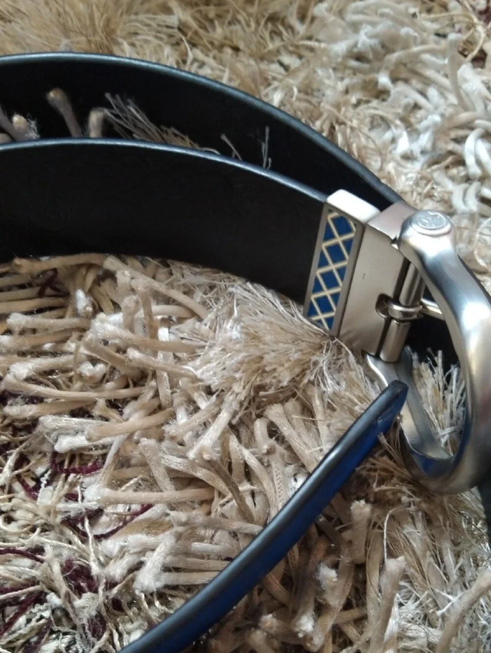 Robert Graham Reversible Blue Men's Leather Belt with Bold Silver Buckle - SZ=40
